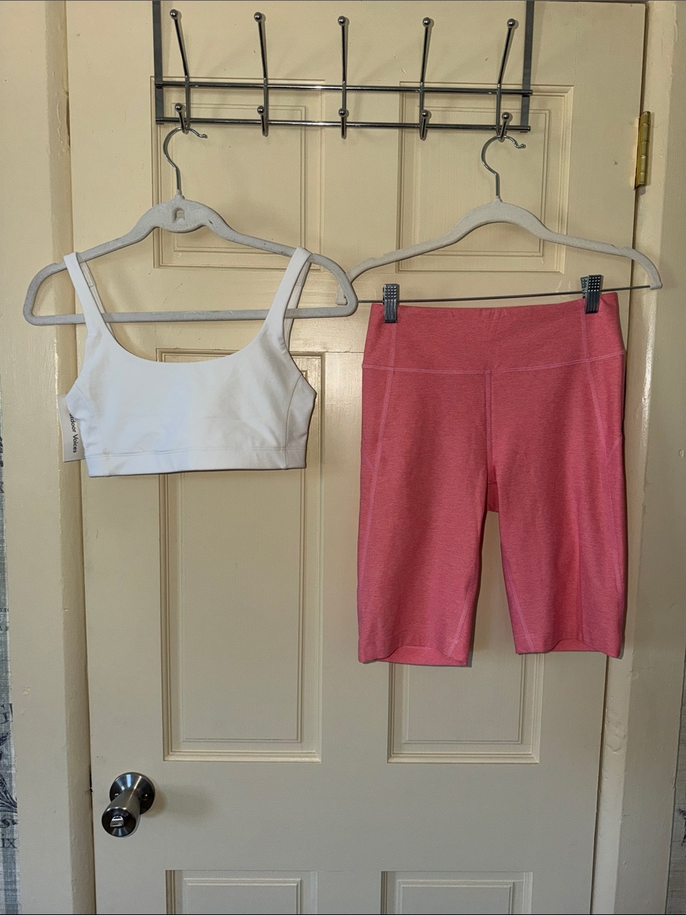 Outdoor Voices Coral Pink High-Rise Bike Shorts